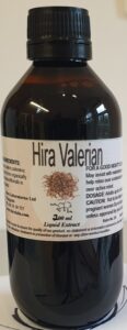 An amber bottle contains 200ml of Valerian root extract