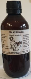 An amber bottle contains 200ml of Ashwagandha root extract