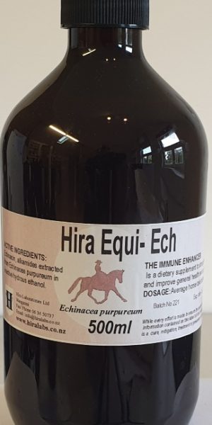 An amber bottle contains 500ml of Echinacea Flower extract