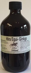 An amber bottle contains 500ml of Ginkgo biloba Leaves